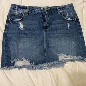 Blue Jean Denim Mini Skirt- Size 12